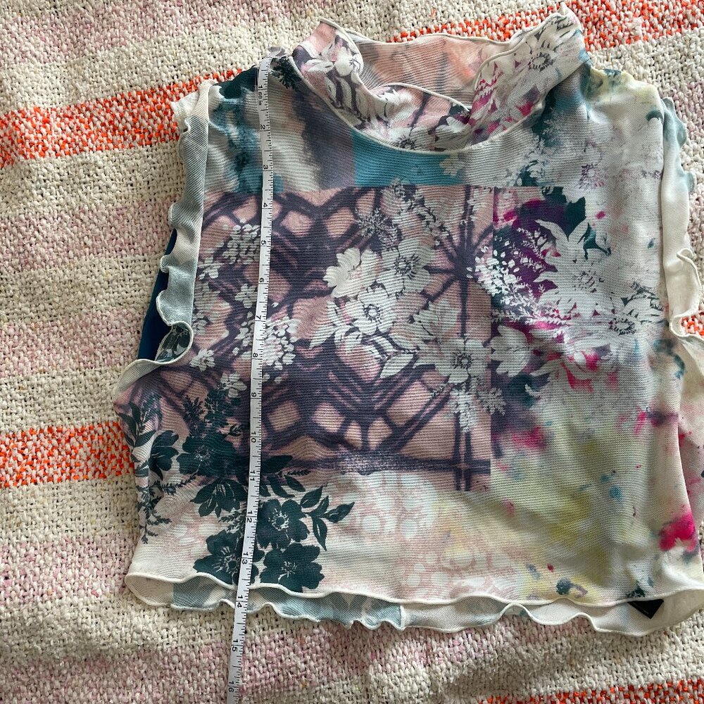 Free People Movement Good Karma Floral Square Neck Crop Top Size Medium - Picture 4 of 6